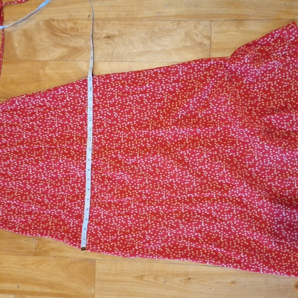 Reformation Saskia Red Ditsy Floral Maxi Dress Size Small Made In California - Picture 8 of 12